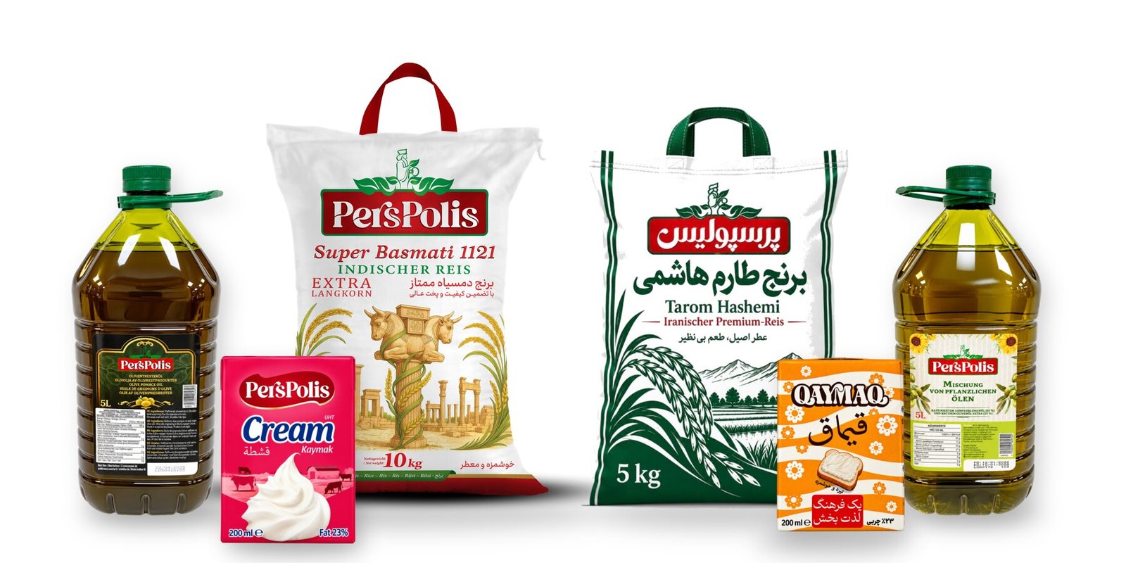 PersPolis rice, oils, Khameh and Qaymaq